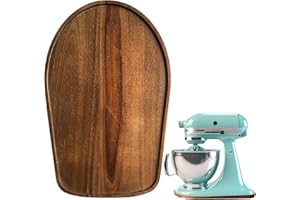 KLXUYUO Acacia Wood Mixer Slider Mat for Kitchen Aid 4.5-5 Qt Tilt-Head Stand Mixer Kitchen Appliance Slider Tray Countertop Storage Attachments
