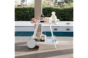 Novogratz Poolside Collection, Barbie Outdoor Bar Cart, White