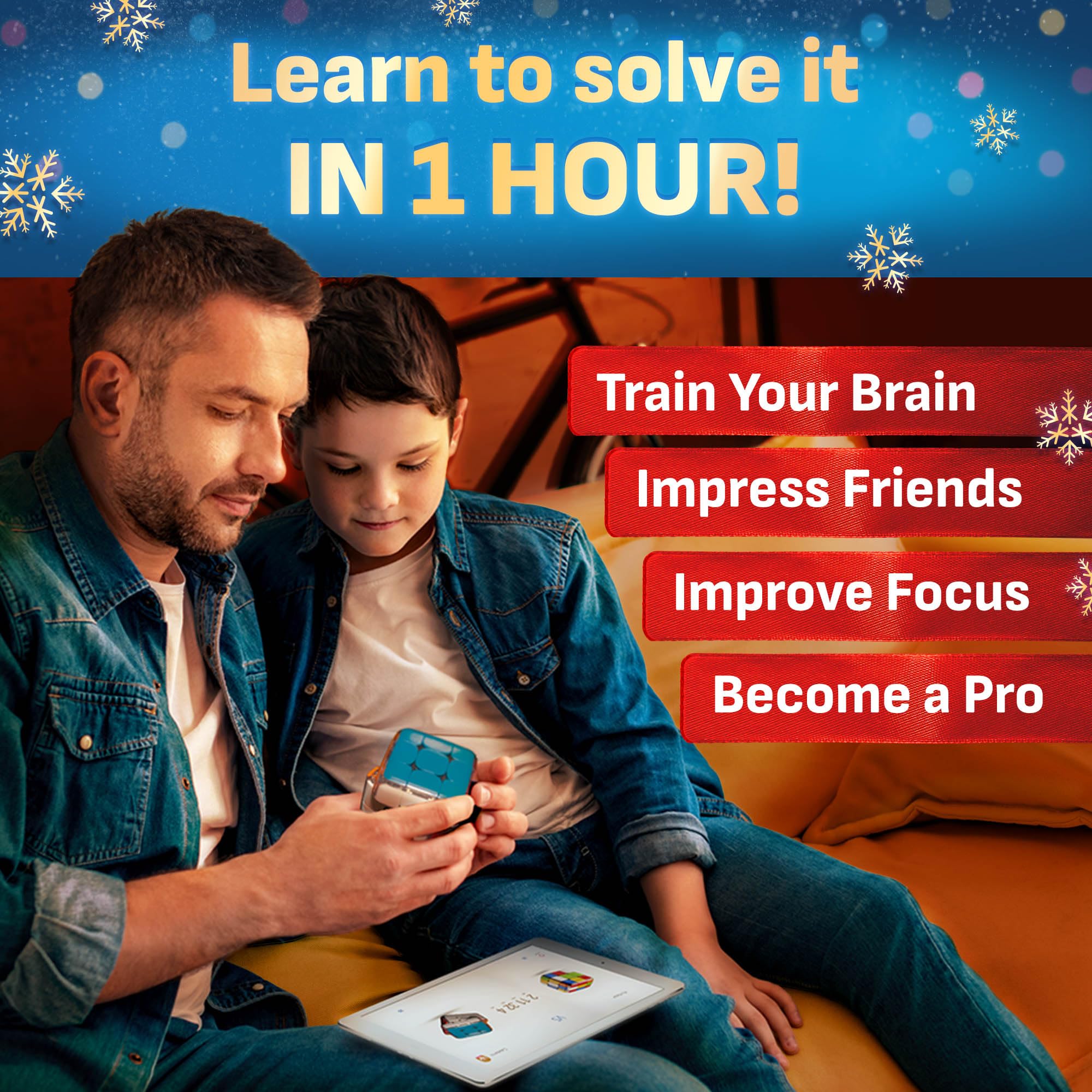 GoCube 2x2 - Der erste 2x2 verbundene Würfel, mit dem Sie Lernen können, wie Sie den Würfel lösen können! Kostenlose App-fähiges STEM-Puzzle, das für alle Altersgruppen und Fähigkeiten geeignet ist. 2