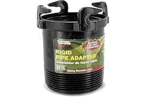 Valterra T1027 Rotating Rigid Sewer Pipe Bayonet Adapter with 3" Male Thread x Bayonet Hooks , Black