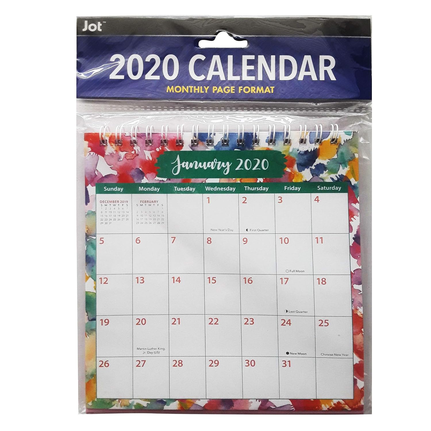 Jan Dec Small Standing Monthly Desk Calendar Pink Stand Office Products Desk Calendars