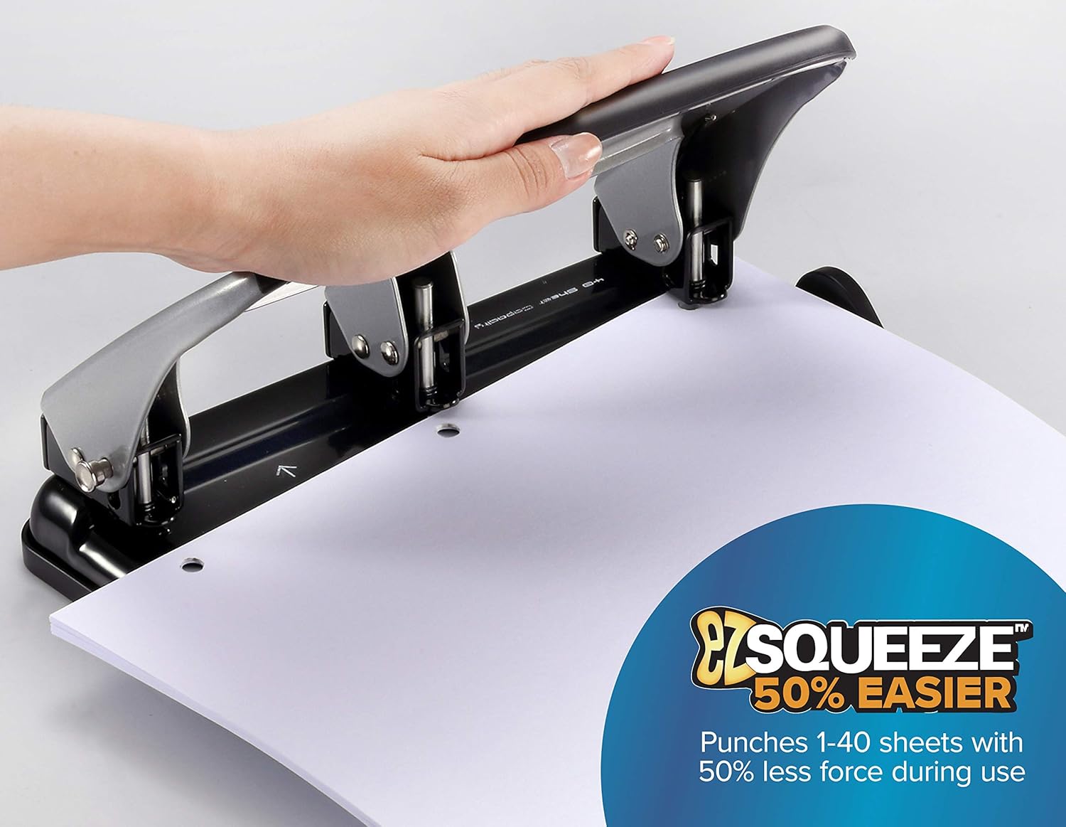 Bostitch EZ Squeeze 40 Sheet 3-Hole Punch (HP40): Office Products