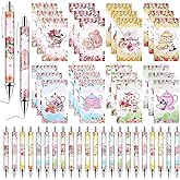 Easywiny 24 Pcs Flower Ballpoint Pens Mini Tea Party Notepads Set Flower Teapot Design Notepads Tea Party Memo Spiral Notebooks for Birthday Office Supplies Wedding Bridal Shower Favors(8 styles)