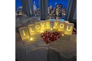 CHOOBLY I Love You Luminary Bags with LED Tea Light Candles, Balloons, and Rose Petals – Romantic Decorations for Proposals, Anniversaries, and Special Moments