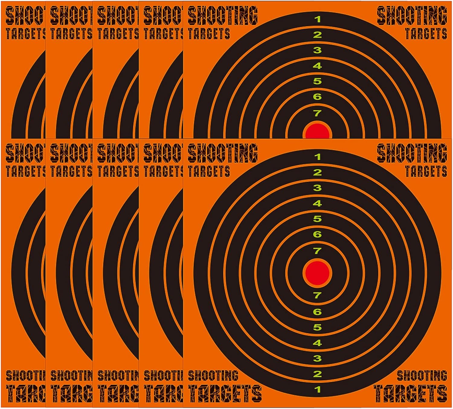 8 Inch Shooting Targets, 10 Pack/25 Pack/50 Pack Paper Targets for Shooting Range, Shots Burst Bright Fluorescent Orange Upon Impact, Reactive Splatter Targets for BB Gun, Rifle, Airsoft, Pistol : Sports & Outdoors
