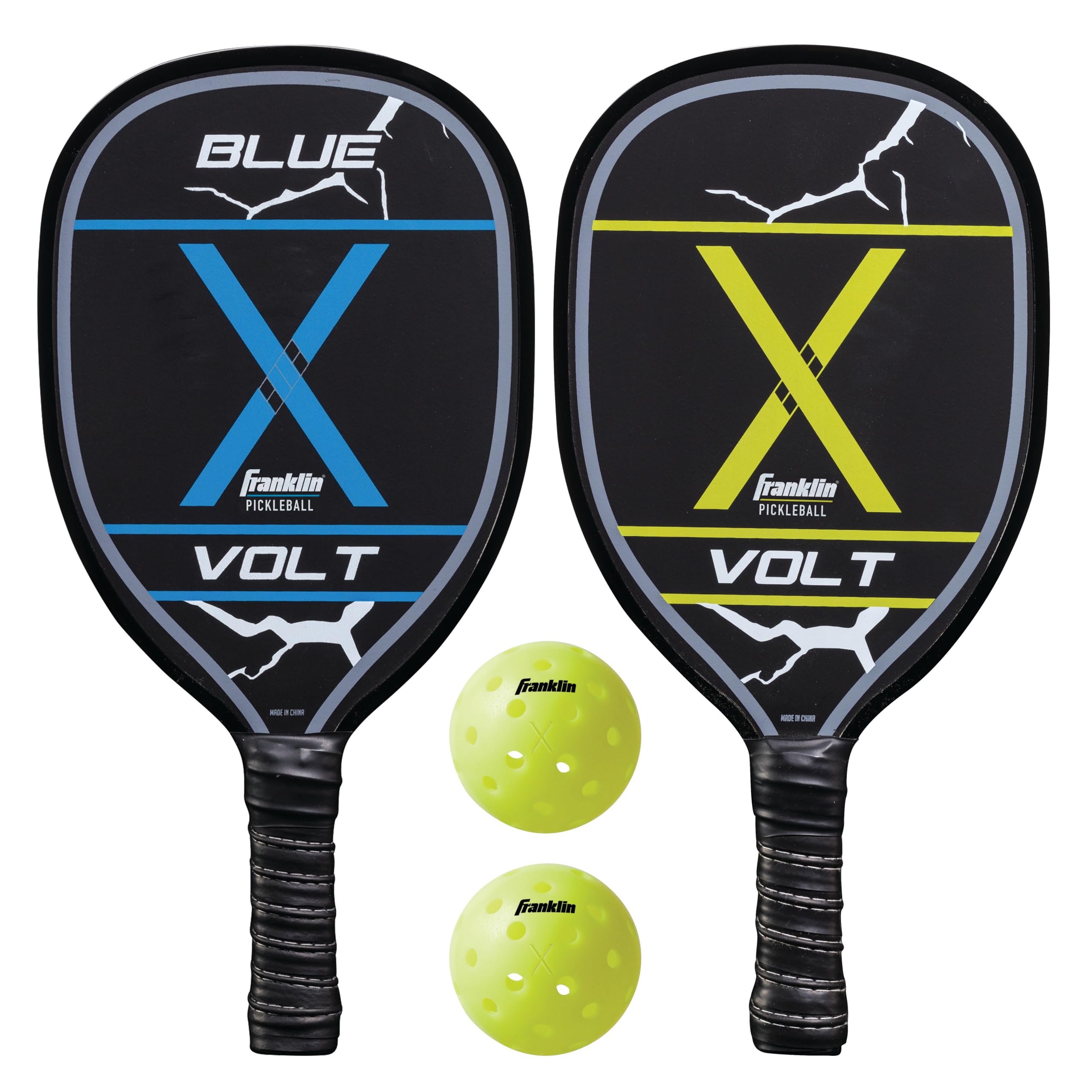Franklin Sports 2 Player Pickleball Set - Wooden Paddles + Balls - USAPA Approved