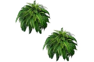 WAYNHUI Silky Artificial Boston Fern Bush, 48Inch Artificial Plants, Suitable for Decorating Office, Patio, Living Room Faux Greenery, 88Branches (88 Branches 2pack)