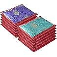 Kuber Industries Clothes Organizer For Wardrobe (Pack of 12) - Single Storage Organizer For Saree | Salwar Suit | Lehenga Chunni - Dress Organizer For Wardrobe - Single Saree Covers With Zip (Maroon)