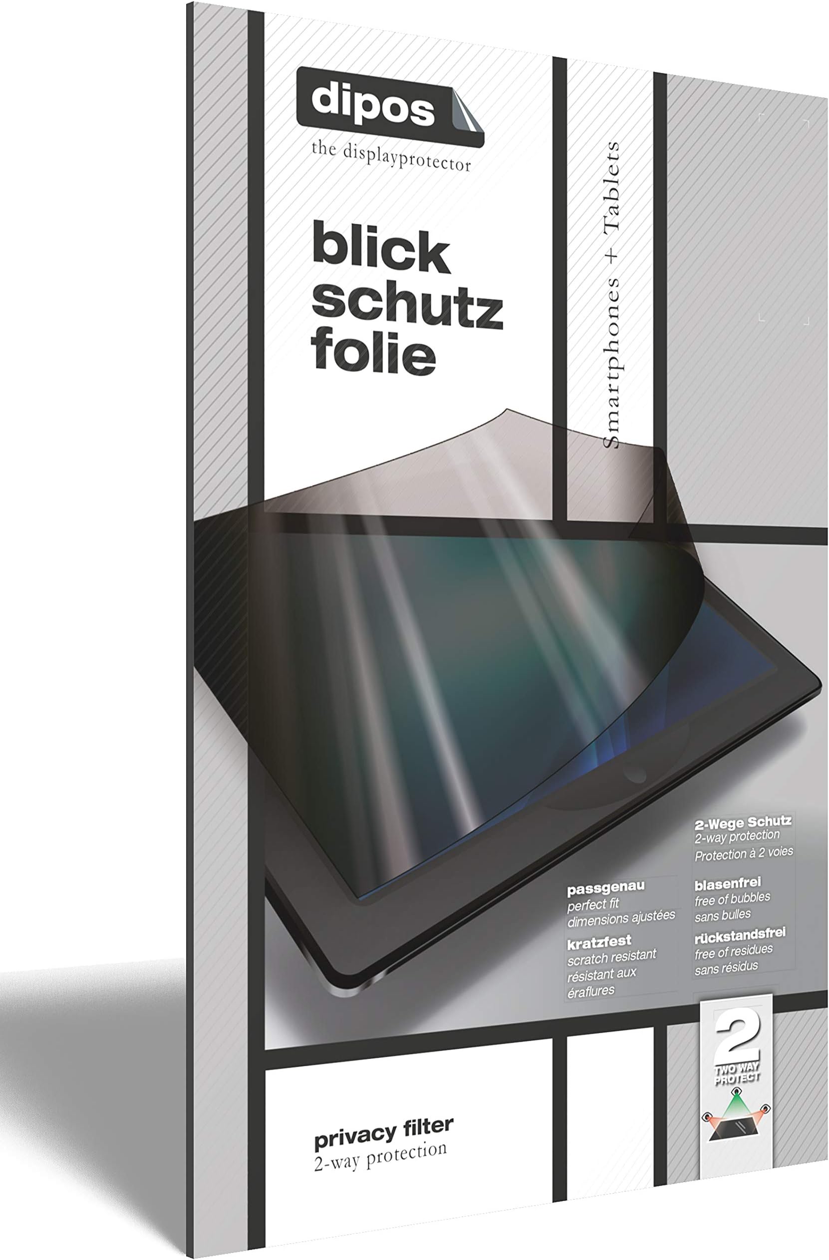 dipos I Privacy Filter compatible with Lenovo P2 (vertical format) 2 Pack I Screen Protector Anti-Spy 2-Way Protection