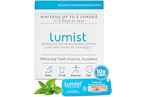 Lumist Advanced Teeth Whitening Strips – Pack of 10 (5 Treatments) - 5 Shades Brighter in 5 Days - Mint Flavored with Enamel Safe Comfort Fit Technology - Teeth Whitening Kit for Sensitive Teeth