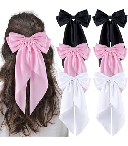 Amazon.com : Hoteam 12 Pcs Silky Satin Oversized Hair Bows  display picture 1