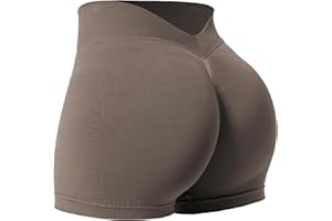 YEOREO Workout Scrunch Shorts Women V Back Gym Shorts Butt Lifting Liz High Waisted Seamless Shorts