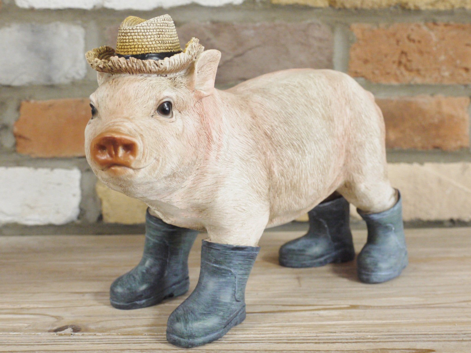 giftwarez Vintage Resin Home Garden Pig Animal Sculpture Figurine Statue Large Ornament E