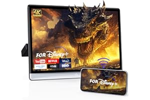 WONNIE 16" Car TV for Back Seat, 4K Android Headrest Monitor for Car, 4G+64G Portable Rear Entertainment System, Support Phone Wireless Mirror Link Touch Screen, WiFi/Bluetooth/HDMI/USB/Video Player