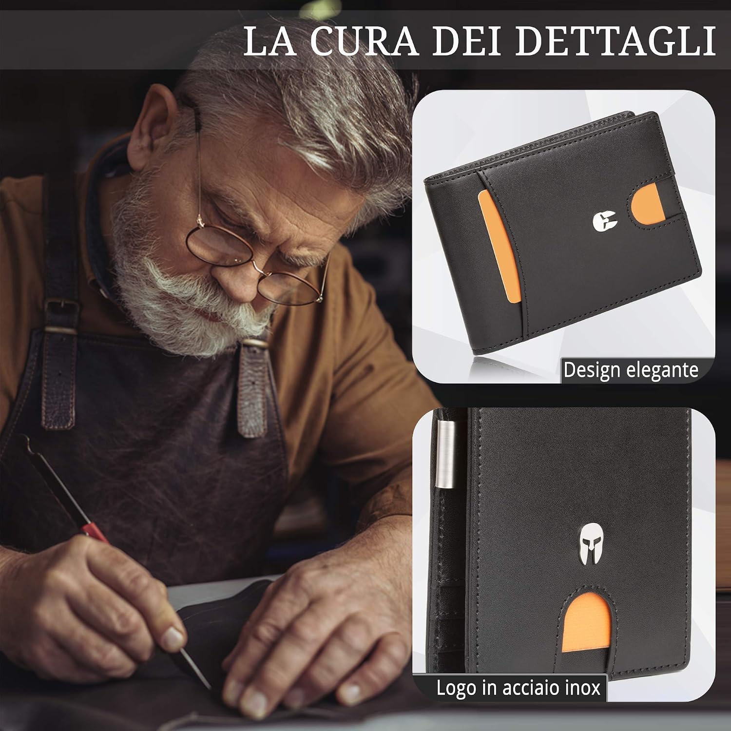 ADE Portafogli Sottile Tascabile con Portamonete SPARTANO Portafoglio Uomo  Slim Vera Pelle con Protezione RFID Porta Carte di Credito con Clip per  Contanti Valigeria urban-earth.co.uk