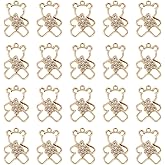 Pandahall 40Pcs Golden Rhinestone Bear Charms Alloy Crystal Bear Charms Hollow Bears Open Bezel Frame Charm with Loop for DIY Necklace Bracelet Earring Jewelry Making