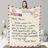 UFOORO Throw Blankets for Mom from Daughter Son, for Mother, Unique Christmas Mom Gifts Blankets for Bed Couch 55 * 70 inch