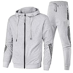 lionpaul Mens Full Zipper Hoodie and Sweatpants Set