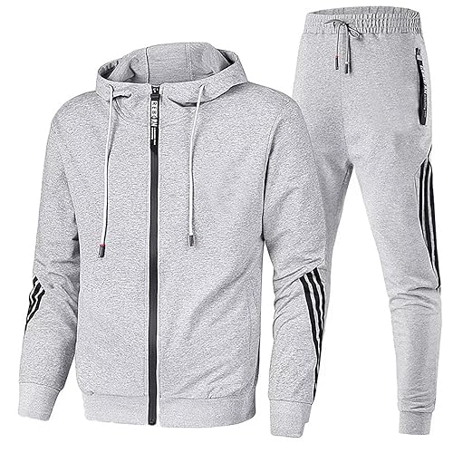 lionpaul Mens Full Zipper Hoodie and Sweatpants Set Casual
