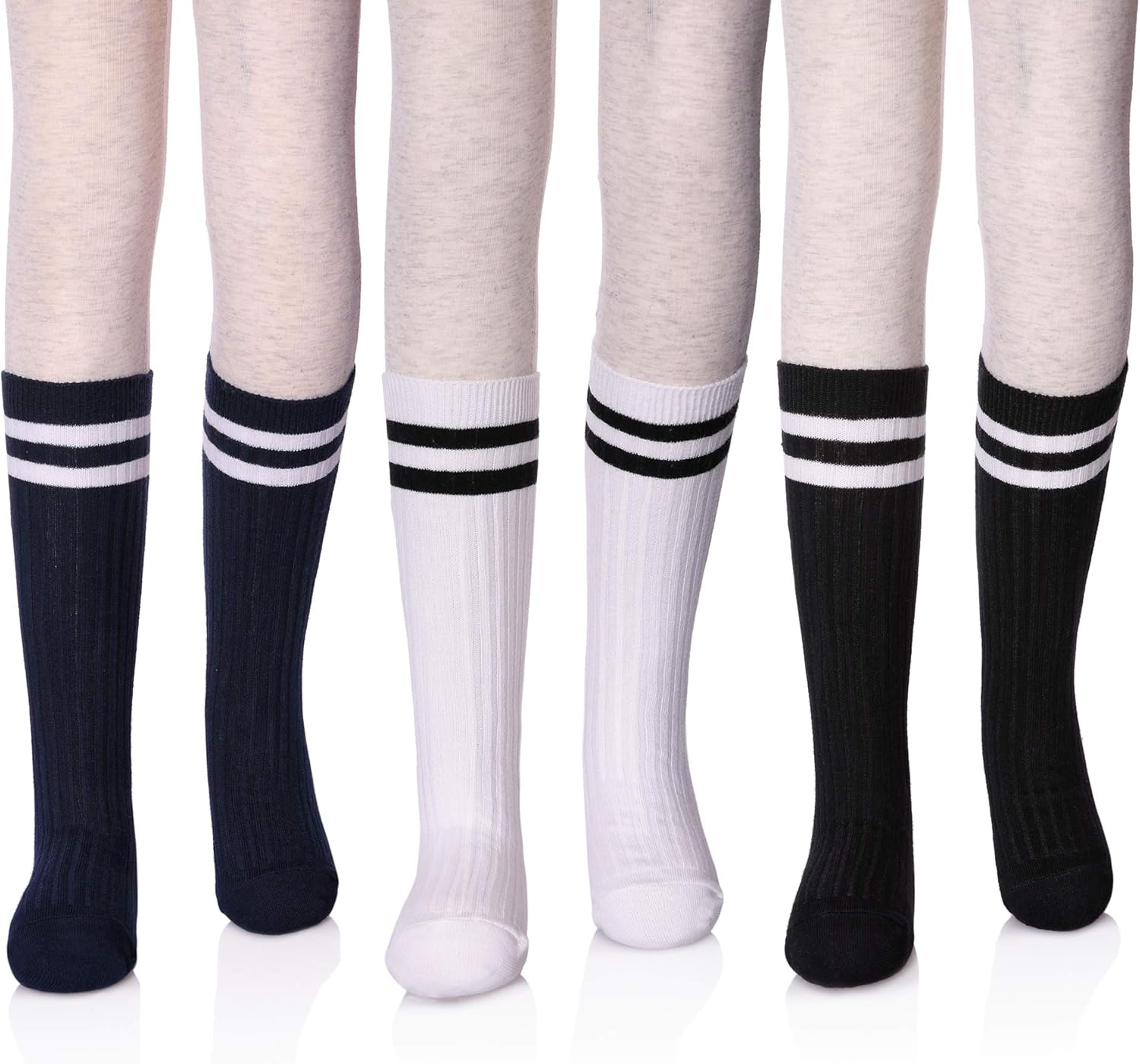 LANLEO Girls School Uniform MidCalf Cotton Socks Classic