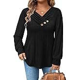 Siddhe Plus Size Womens Sweater Long Sleeve V Neck Tops for Women Button Casual Loose Knit Tunic Fall Winter XL-5XL