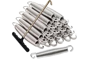 Eurmax USA Trampoline Springs Heavy Duty Stainless Steel Replacement Springs with T Hook, 20pcs-Pack