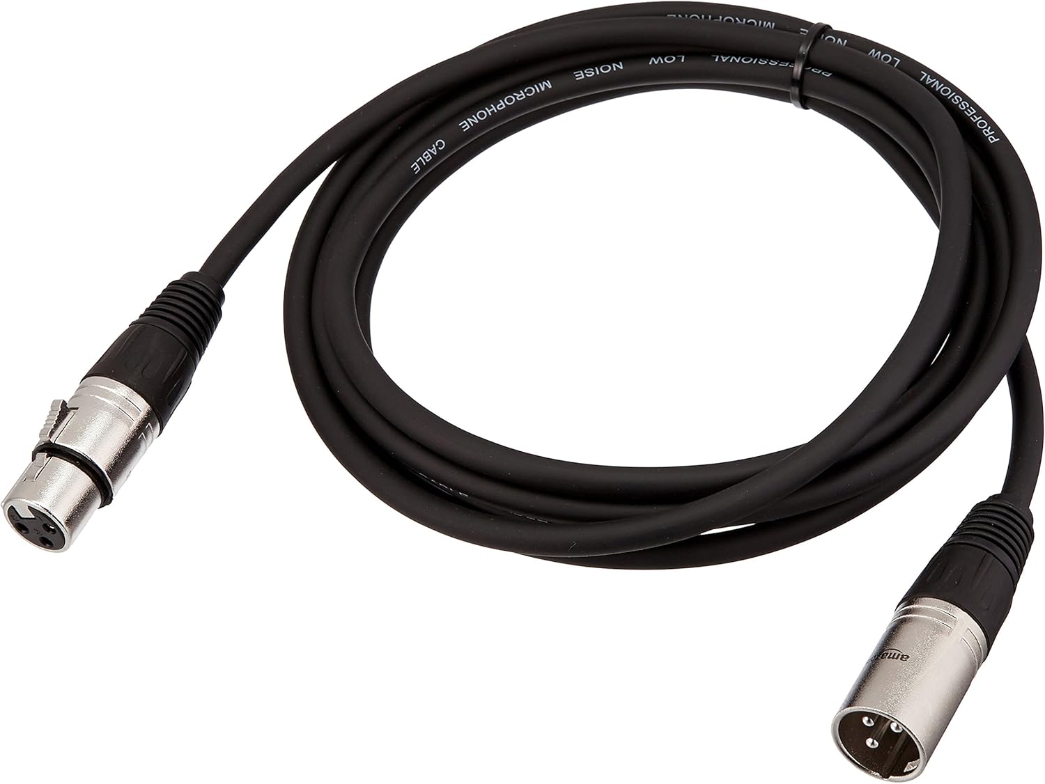 Basics XLR Male to Female Microphone Cable - 10 Feet, Black: Musical Instruments