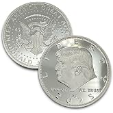 President Donald J. Trump 2025 Silver American Eagle Challenge Coin with Certificate of Authenticity, Oval Office, Trump Coin Collectors Souvenir, Silver Plated, 38mm x 2mm in Protective case