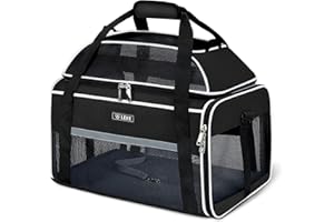 Lekereise Large Pet Carrier Airline Approved, Top-Expandable and Soft Sided Travel Cat Carrier for Cats & Dogs Up to 15lbs, 1