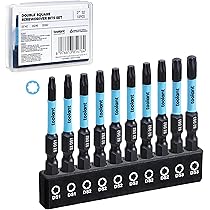 Double Square 8 Point Torx Star Bit Set, Magnetic S2 Steel, 10PCS