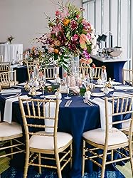 REWOMC 10 Pack Round Tablecloths - 120 Inch, Navy