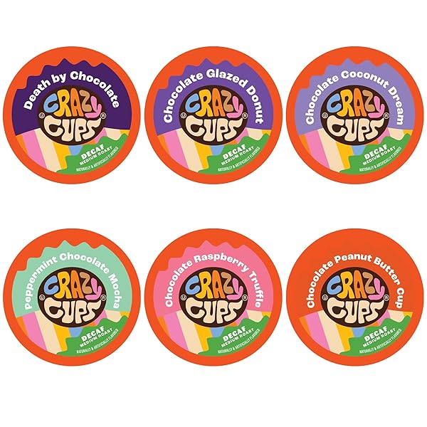 CRAZY CUPS DECAF CHOCOLATE COFFEE PODS, 72 COUNT...