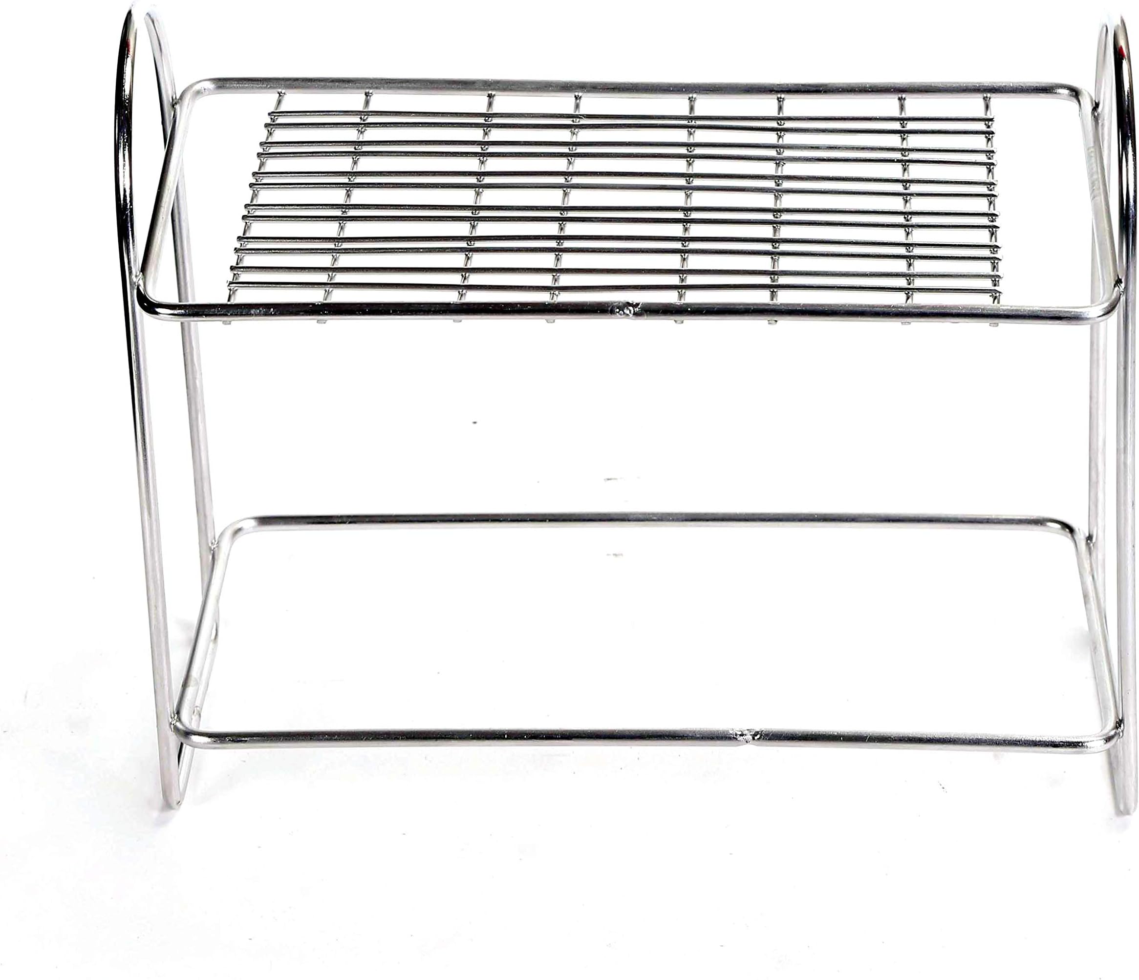 KOWS Stainless Steel 8 Inch x 6 Inch with Wire Hanger Cutlery Stand/Kitchen Dish Rack Plate Cutlery Stand/Kitchen Utensils Rack/Modern Kitchen Storage Rack, Silver, Standard
