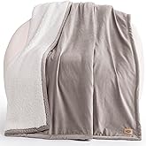 UGG Bliss Throw Blanket Plush Soft Fleece Fluffy Blankets for Bed or Couch Oversized Warm Reversible Machine Washable Medium Weight Home Decor Giftable Throw, 50-inch x 70-inch, Oyster Brown