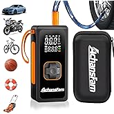 AchansFam P9 Tire Inflator Portable Air Compressor, Dual Power, 150PSI Cordless Air Pump for Car Tires, Digital Gauge & Auto Stop, Small Air Compressor for, Bicycle, Motorcycle, Ball