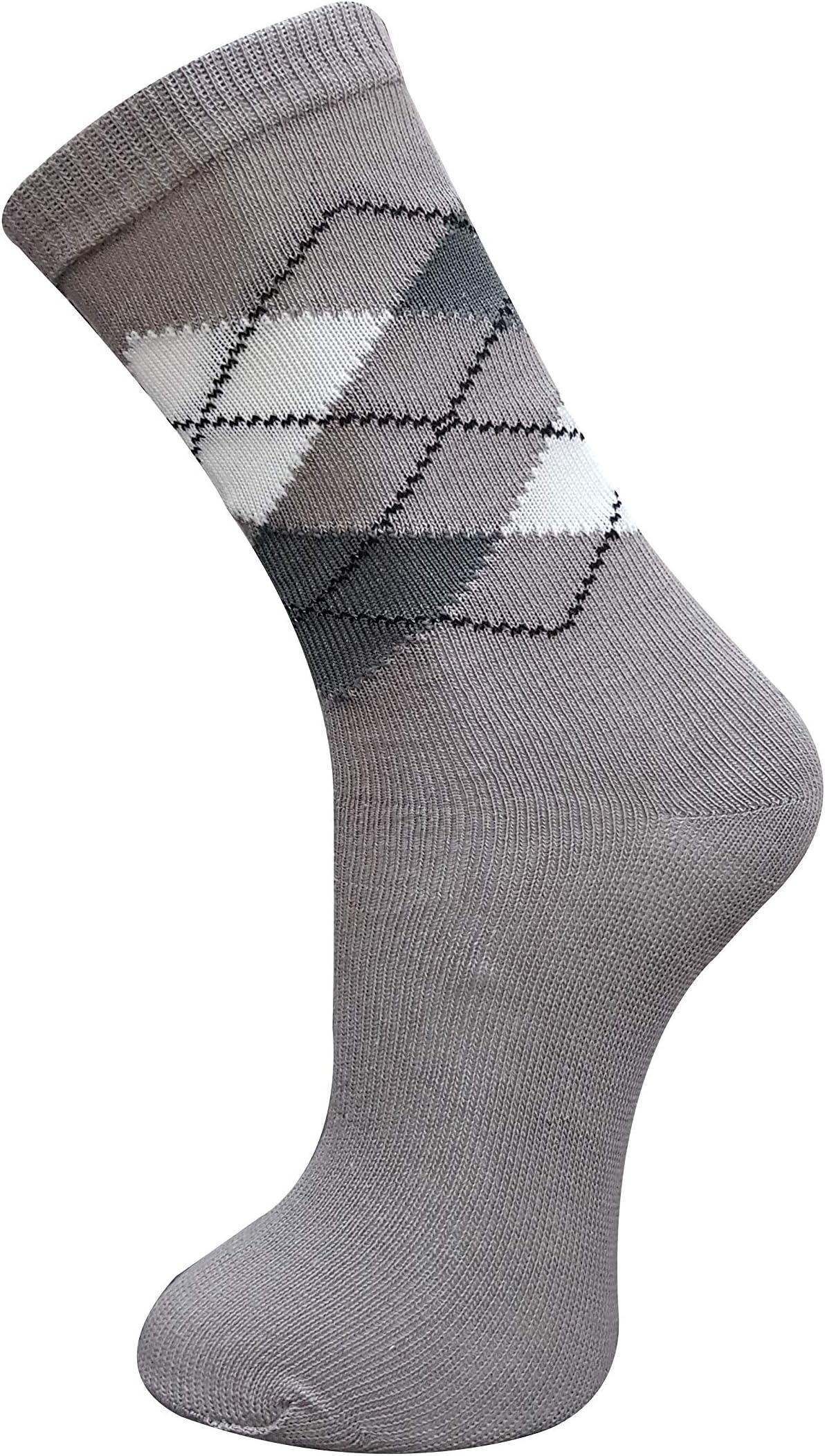 Premium Quality 12 & 6 Pairs Men's Cotton Blend Argyle Socks UK Size 6-11