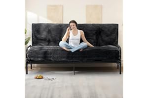 NLDD 10" Futon Mattress Queen Size, Ultra Thick Futons Sofa Couch Bed Sleeper Sofa Bed, Versatile Floor Futons Japanese Floor Mattress for Adults, Black (Frame Not Included)