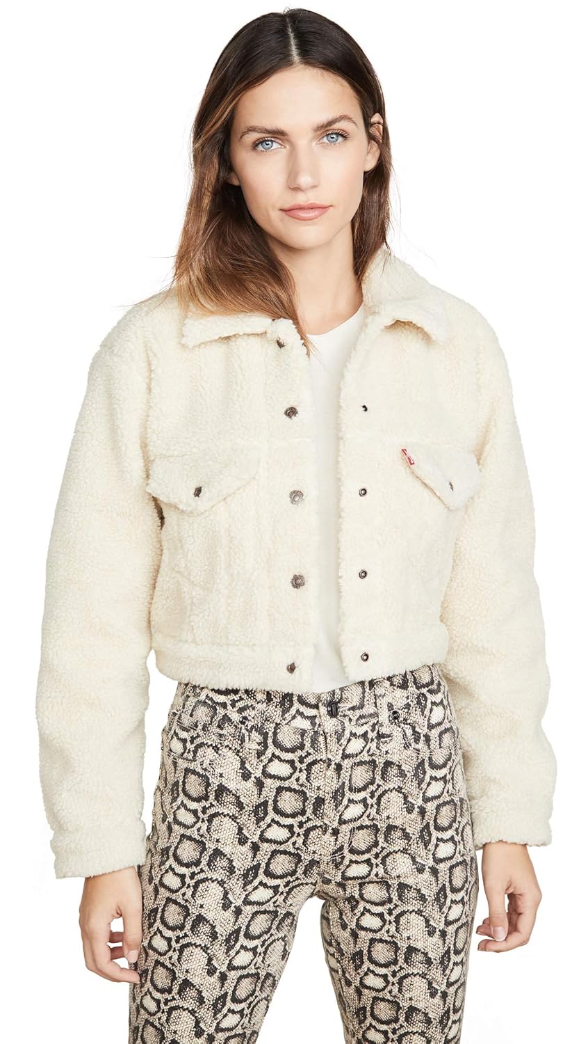 white sherpa trucker jacket