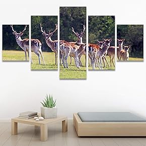 SIGNWIN 5 Panel Canvas Wall Art Modern Art...