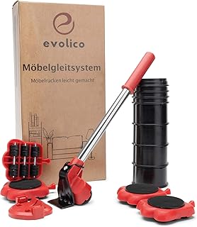 Evolico® Möbelheber und Möbelroller – Kinderleichtes Möbelrücken auch ohne Hilfe – Möbel Transportroller – Extrem belastbar bis 300 kg