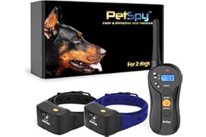 PetSpy Shock Collar for Dogs-Waterproof Dog Shock Collar with Remote Control,Vibration,Electric Shock,Beep-Rechargeable E Collar for Dogs Training, Dog Training Collar with Remote for Dogs 10-140 LBS