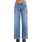 Judy Blue Womens Jeans - Mid Rise Retro Wide Leg