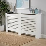 Home Source Radiator Cover Wooden Wall Cabinet Grey Extra Large 172cm