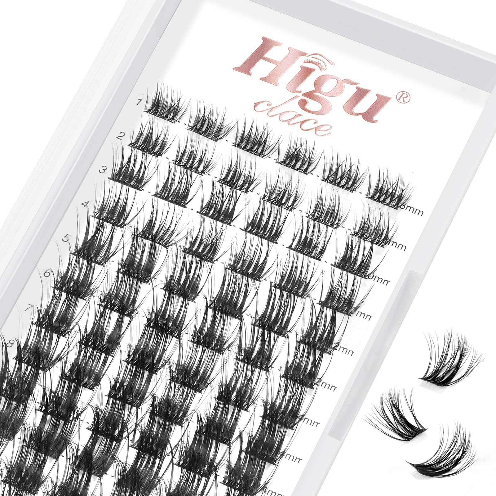 Lash Cluster DIY Eyelash Extensions 72 Pcs Cluster Eyelashes Extensions 8-16mm D Curl Lash Clusters Thin Stem Eyelash Clusters Reusable Makeup for Self-application (Common D 8-16mm) — image 1