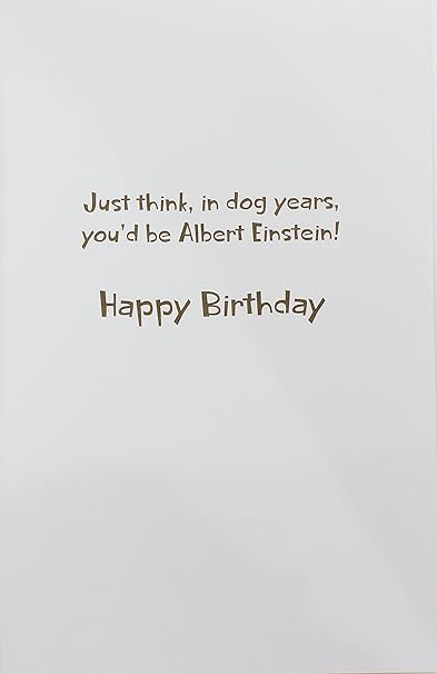 Avec L Age Est La Sagesse S Adaptent Anciens Funny Humour Joyeux Anniversaire Carte De Vœux Pensez En Chien Ans Que Vous Pouvez Etre Albert Einstein Amazon Fr Fournitures De Bureau