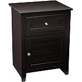 Amazon Basics Classic Wood Nightstand End Table with Cabinet - Cappuccino