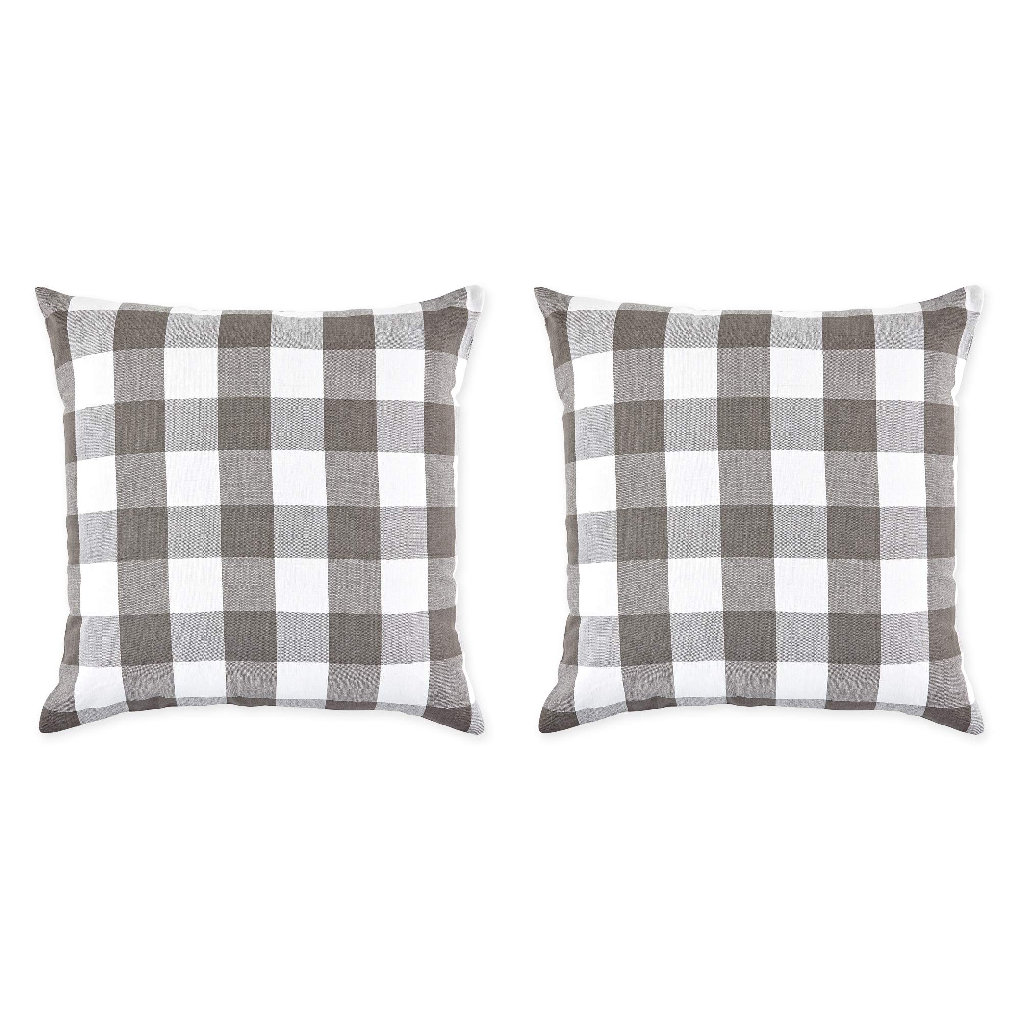 DII Pillow Cover Gingham/Check Kitchen & Home Décor, 20x20, Gray & White