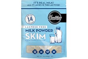Healthier Comforts Lactose Free Skim Milk Powder | High Protein, Fat Free, Non-GMO, rBST Hormone Free, Kosher, Gluten Free, No Fillers | Baking, Coffee Creamer, Shakes| Makes 14 cups (7 oz) (7 oz)