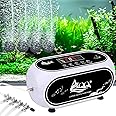 AQQA Multifunction Aquarium Air Pump,Powerful Rechargeable Battery Fish Tank Air Pump,Multi-Gear Continuous Mode+Intermittent Mode+Feeding Mode+Charge Pal,Ultra-Silent Oxygen Pump (10W)