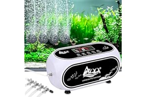 AQQA Multifunction Aquarium Air Pump,Powerful Rechargeable Battery Fish Tank Air Pump,Multi-Gear Continuous Mode+Intermittent